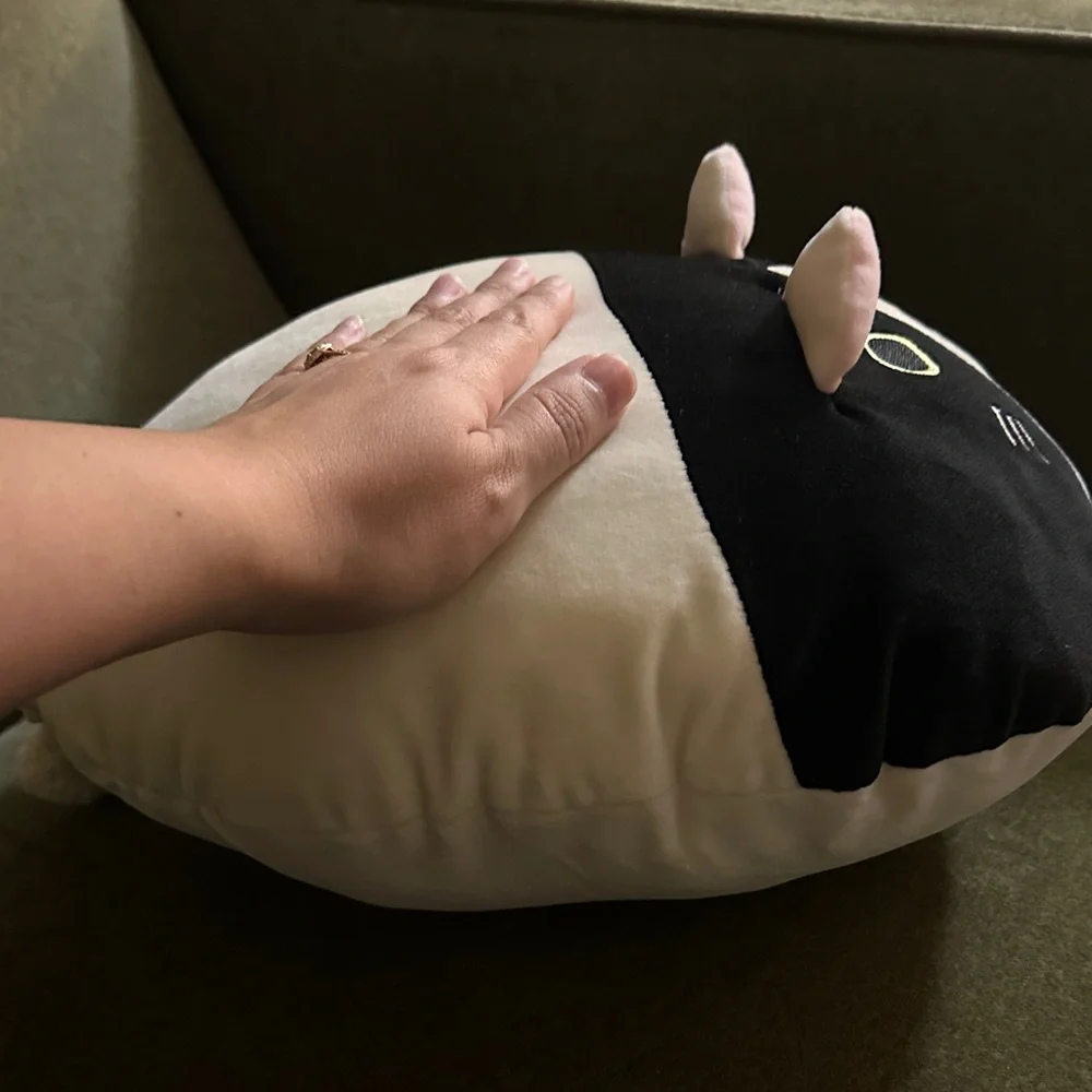 Black and White Cat Plush Pillow